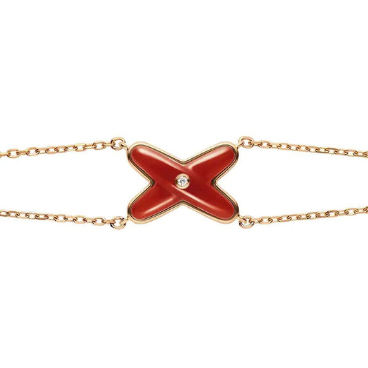 [Shinejoy]JEUX BRACELET CARNELIAN PINK GOLD 1 DIAMOND