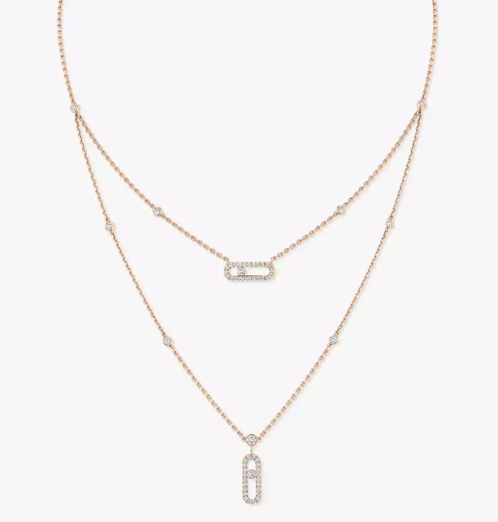 [Shinejoy]MS Double-Circle Full-Diamond Necklace
