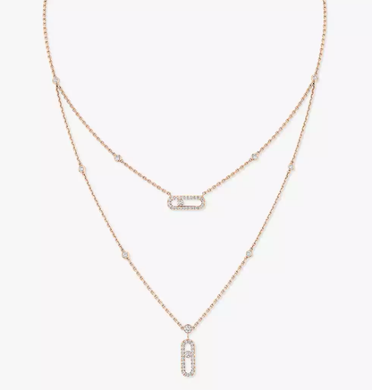 [Shinejoy]MS Double-Circle Full-Diamond Necklace