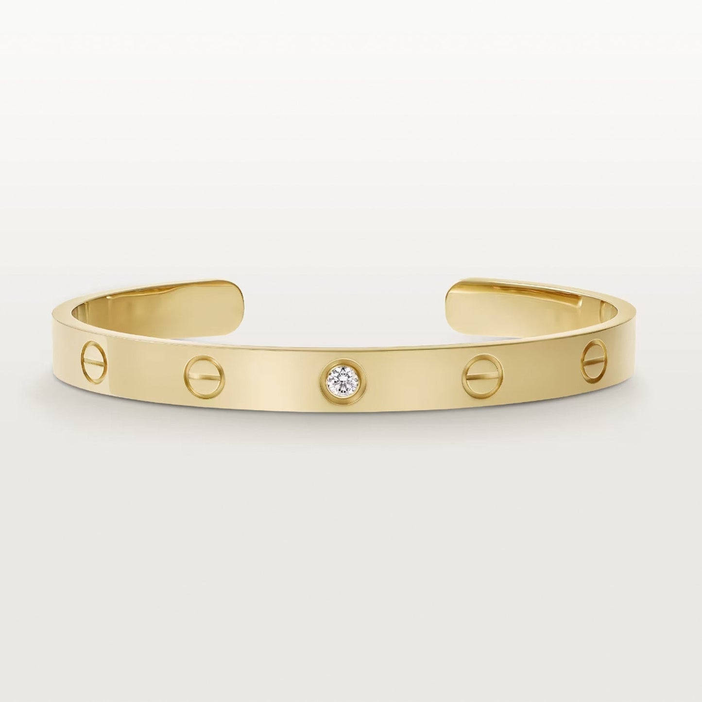 [Shinejoy]LOVE BRACELET 6.1MM 1 DIAMOND OPEN CUFF