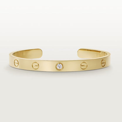 [Shinejoy]LOVE BRACELET 6.1MM 1 DIAMOND OPEN CUFF