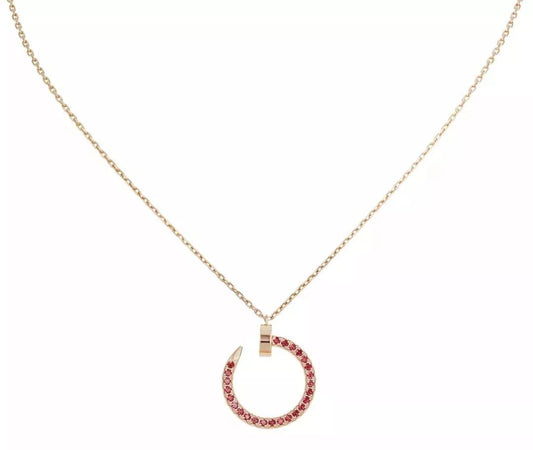 [Shinejoy]JUSTE NECKLACE GOLD RED DIAMONDS