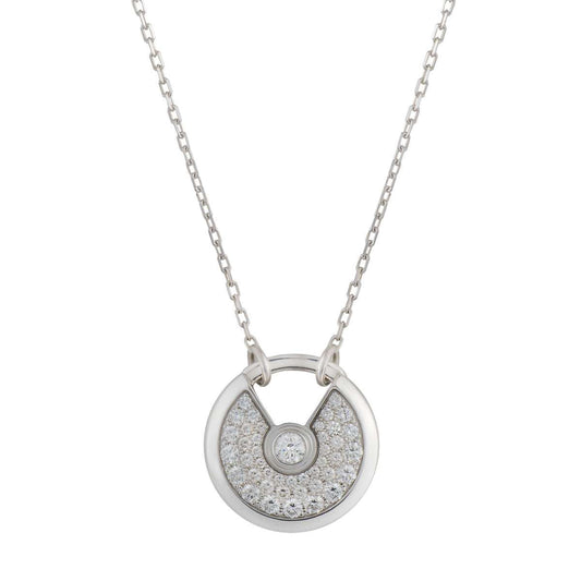[Shinejoy]AMULETTE SILVER FULL DIAMOND NECKLACE