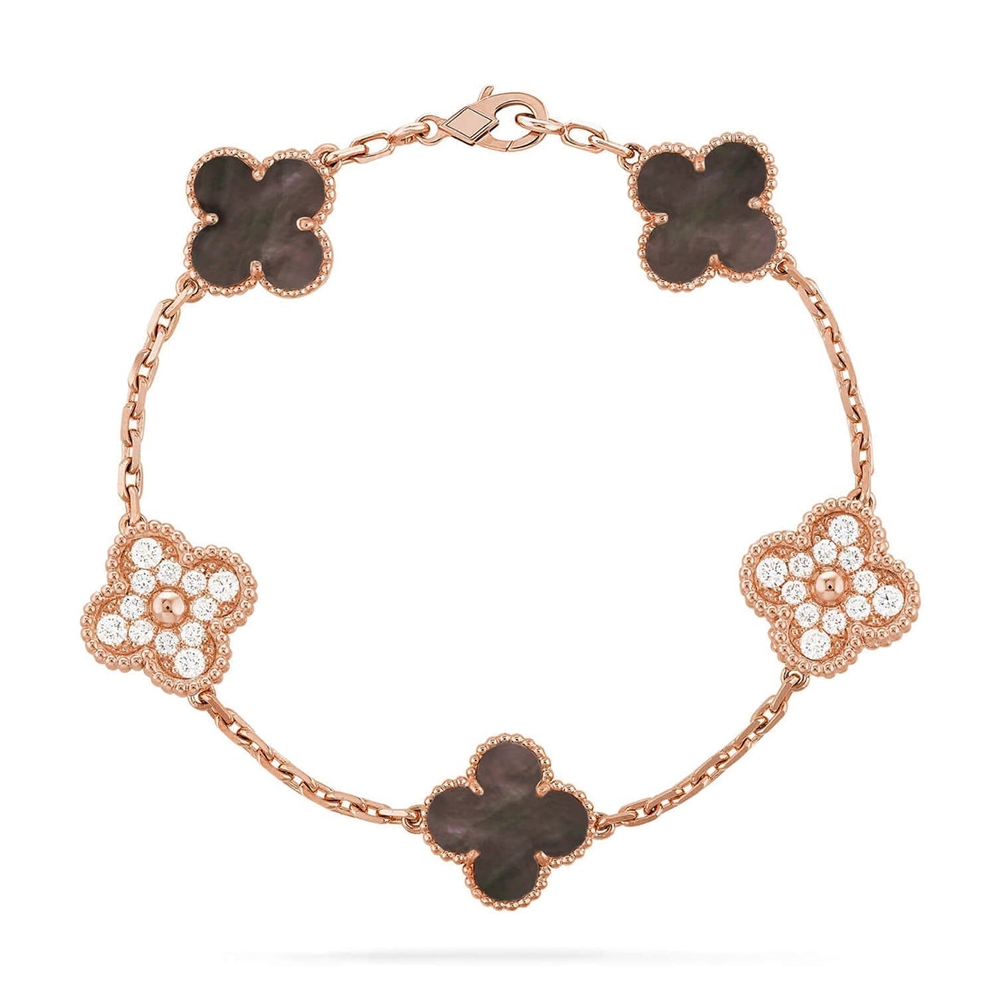 [Shinejoy] CLOVER 5 MOTIF GRAY MOP BRACELET COLLECTION