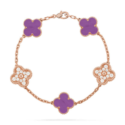 [Shinejoy] CLOVER 5 MOTIF VIOLET BRACELET COLLECTION