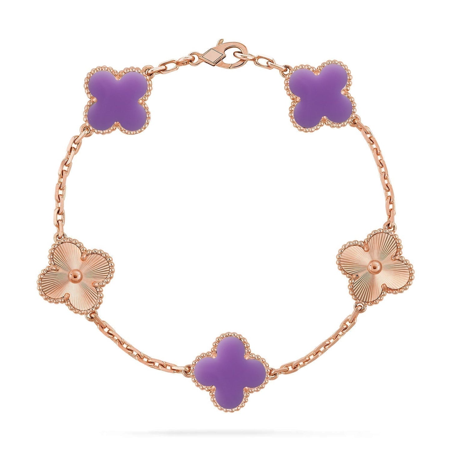 [Shinejoy]CLOVER 5 MOTIF LIGHT PURPLE BRACELET COLLECTION
