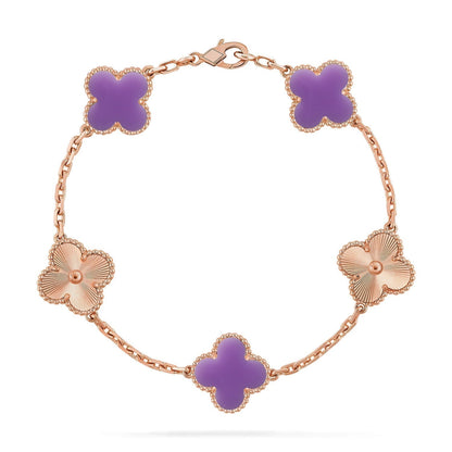 [Shinejoy]CLOVER 5 MOTIF LIGHT PURPLE BRACELET COLLECTION