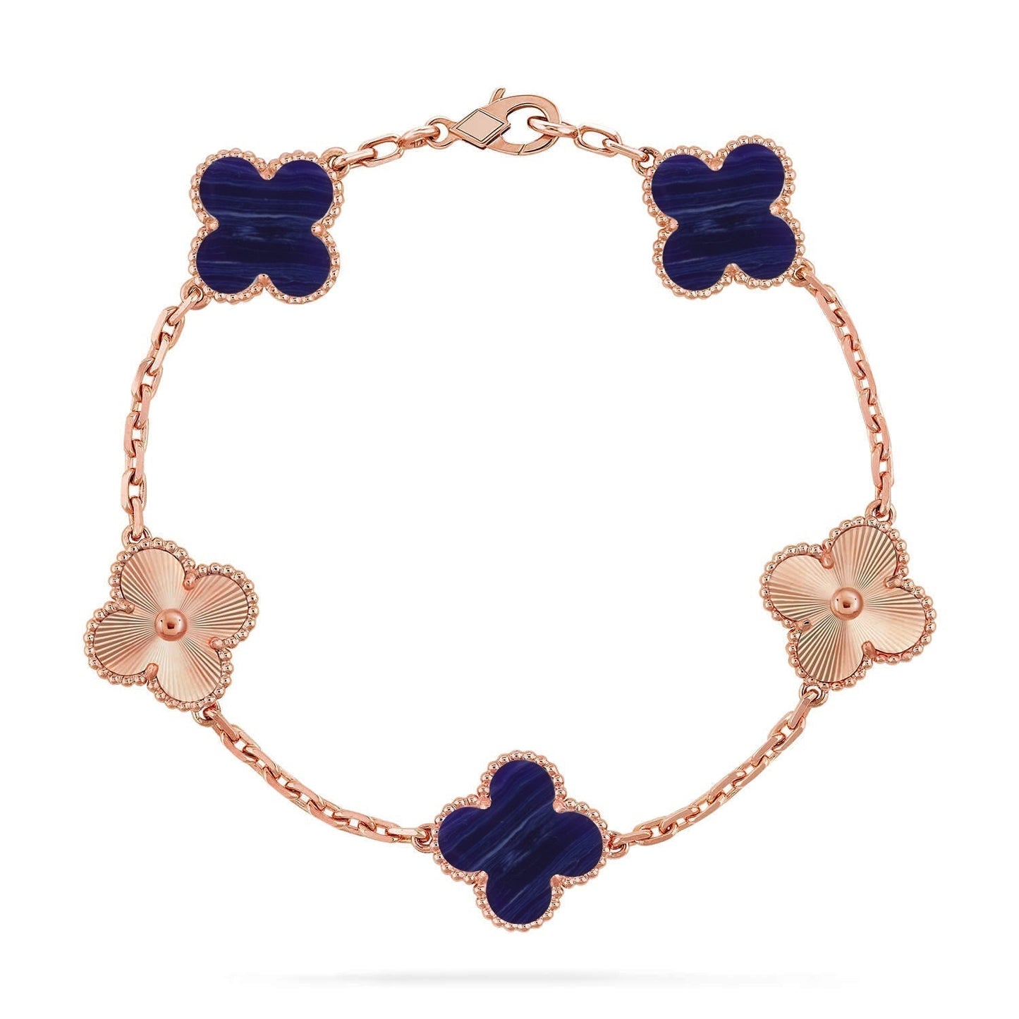 [Shinejoy]CLOVER 5 MOTIF PURPLE STRIPES BRACELET COLLECTION