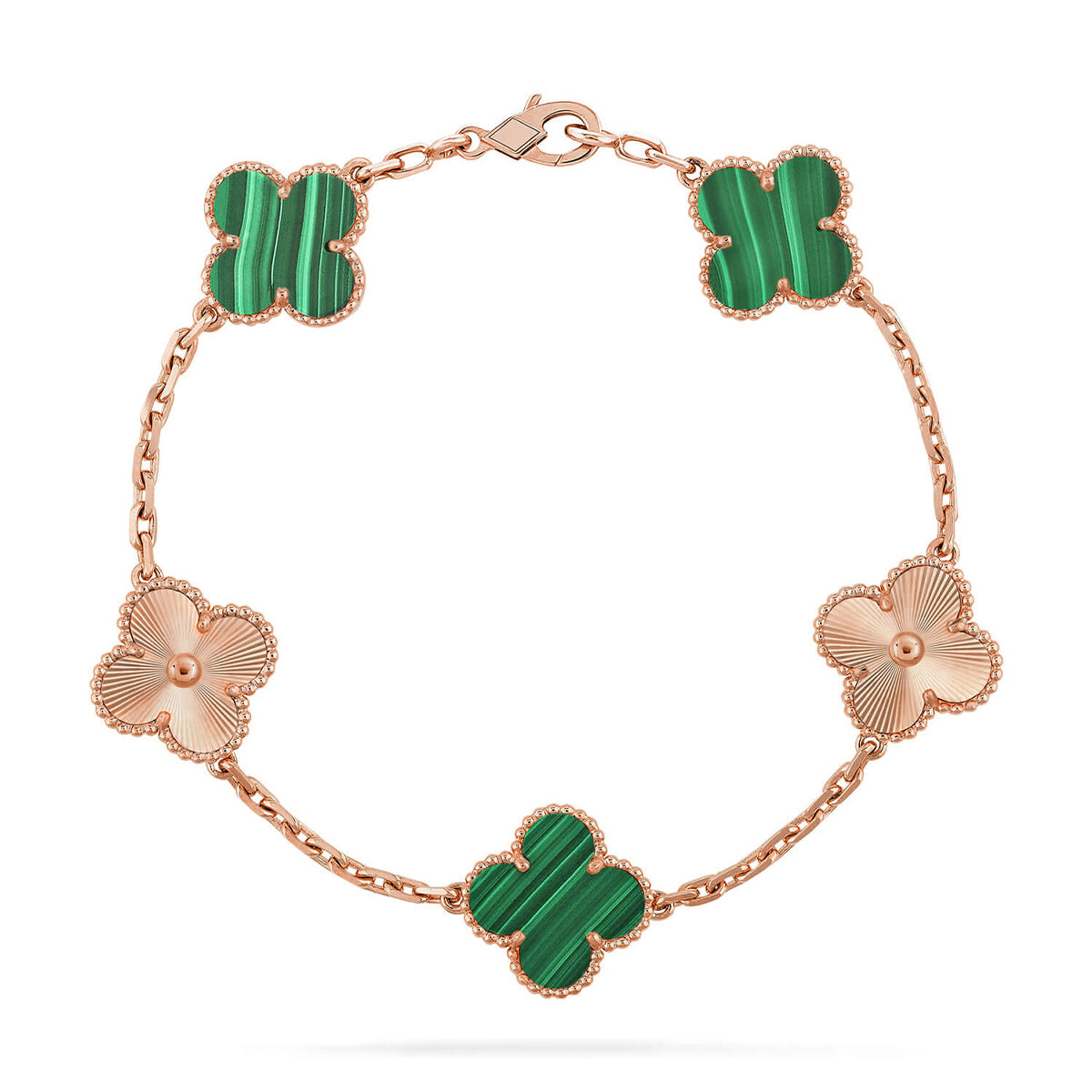 [Shinejoy] CLOVER 5 MOTIF MALACHITE BRACELET COLLECTION