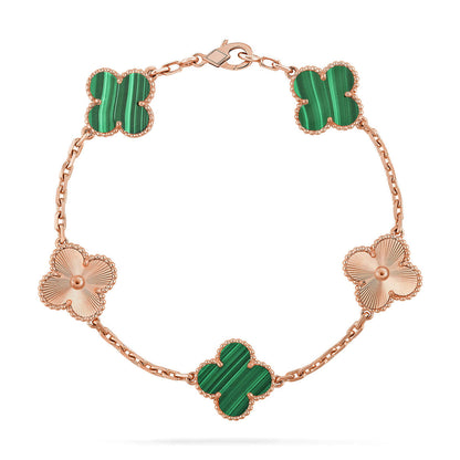 [Shinejoy] CLOVER 5 MOTIF MALACHITE BRACELET COLLECTION