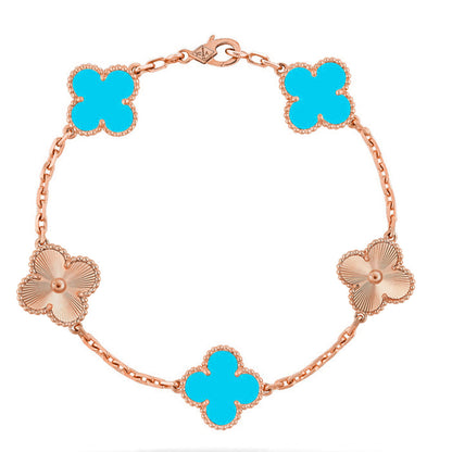 [Shinejoy] CLOVER 5 MOTIF TURQUOISE BRACELET COLLECTION