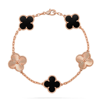 [Shinejoy] CLOVER 5 MOTIF ONYXS BRACELET COLLECTION