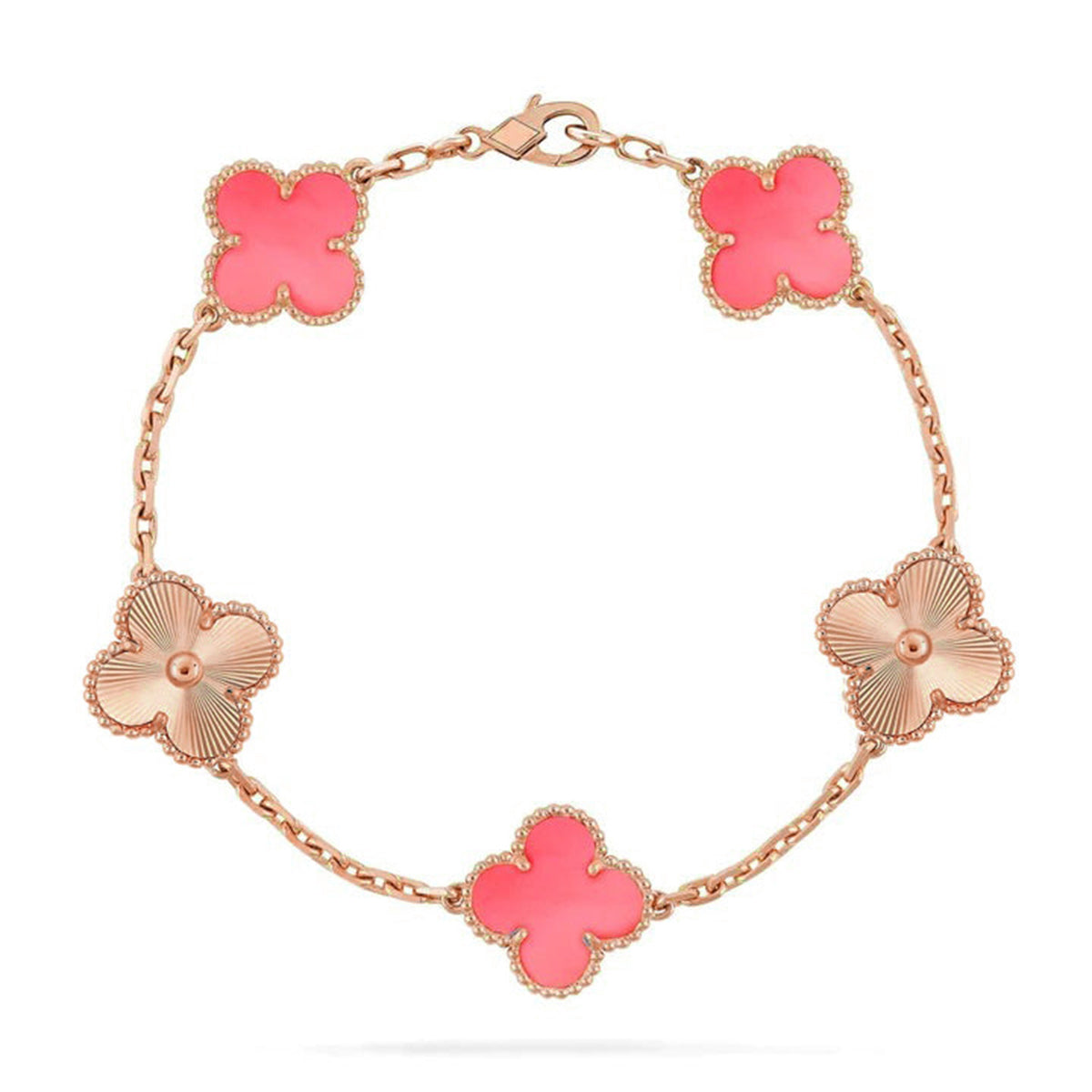 [Shinejoy] CLOVER 5 MOTIFS  PINK MOP BRACELET COLLECTION
