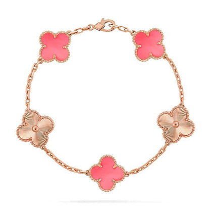 [Shinejoy] CLOVER 5 MOTIFS  PINK MOP BRACELET COLLECTION