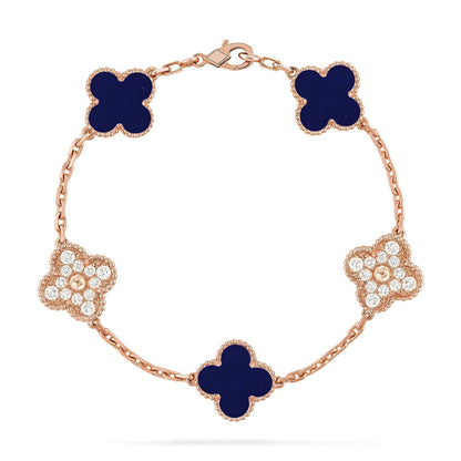 [Shinejoy]CLOVER 5 MOTIF LAPIS LAZULI BRACELET COLLECTION
