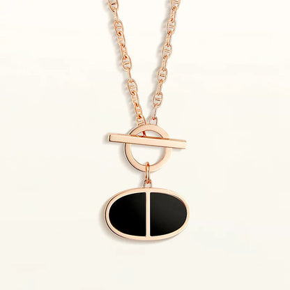 [Shinejoy]CHAINE VERSO BLACK CERAMIC NECKLACE