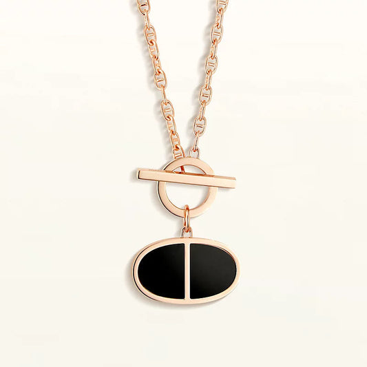 [Shinejoy]CHAINE VERSO BLACK CERAMIC NECKLACE