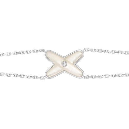 [Shinejoy]JEUX BRACELET WHITE MOP SILVER 1 DIAMOND