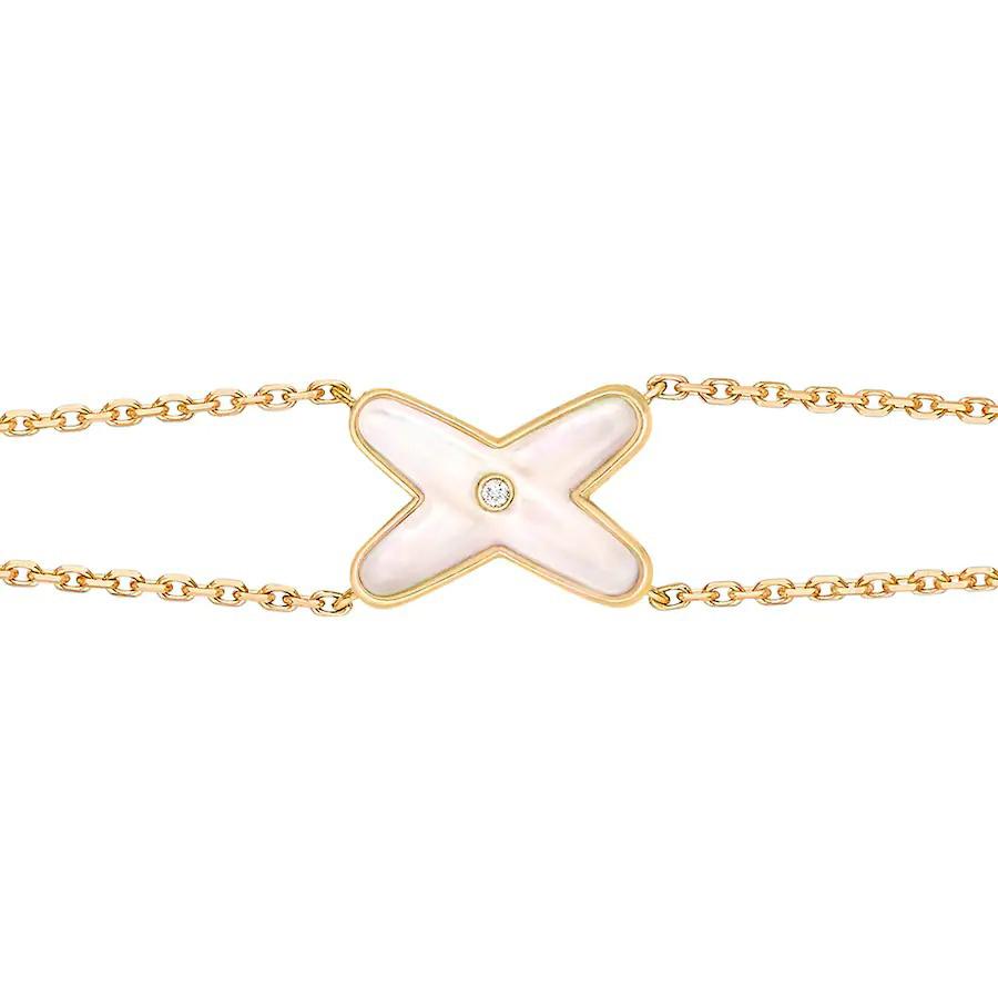 [Shinejoy]JEUX BRACELET WHITE MOP GOLD 1 DIAMOND