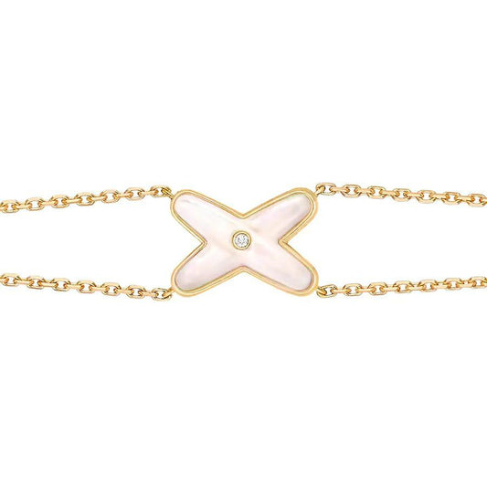 [Shinejoy]JEUX BRACELET WHITE MOP GOLD 1 DIAMOND