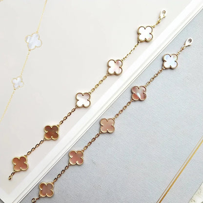 [Shinejoy] CLOVER 5 MOTIFS  PINK MOP BRACELET COLLECTION
