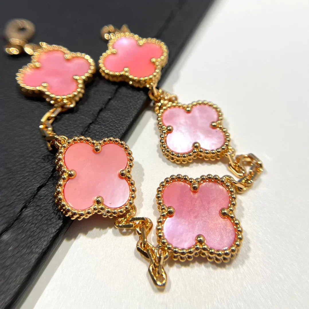 [Shinejoy] CLOVER 5 MOTIFS  PINK MOP BRACELET COLLECTION