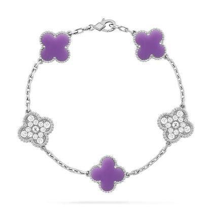 [Shinejoy]CLOVER 5 MOTIF LIGHT PURPLE BRACELET COLLECTION