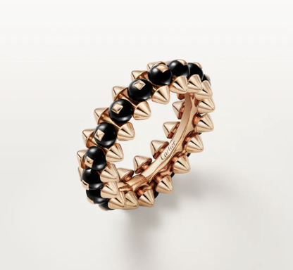 [Shinejoy]CLASH ELEGANT ROSE GOLD RING FEATURING NATURAL AGATE