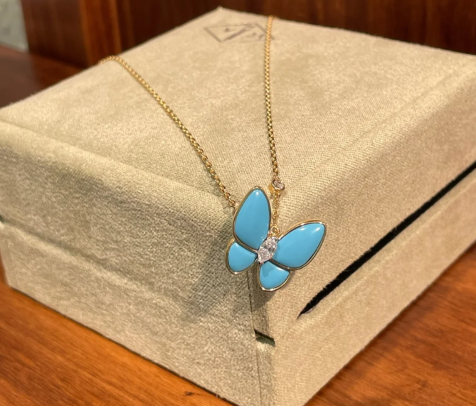 [Shinejoy]Turquoise Butterfly Gold Necklace