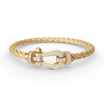 [Shinejoy]FORCE LARGE HORSESHOE FULL DIAMOND BRACELET GOLD