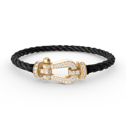 [Shinejoy]FORCE LARGE HORSESHOE FULL DIAMOND BRACELET GOLD