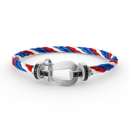 [Shinejoy]FORCE LARGE HORSESHOE BLACK DIAMOND BRACELET SILVER