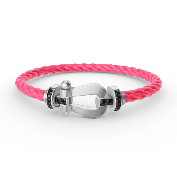 [Shinejoy]FORCE LARGE HORSESHOE BLACK DIAMOND BRACELET SILVER