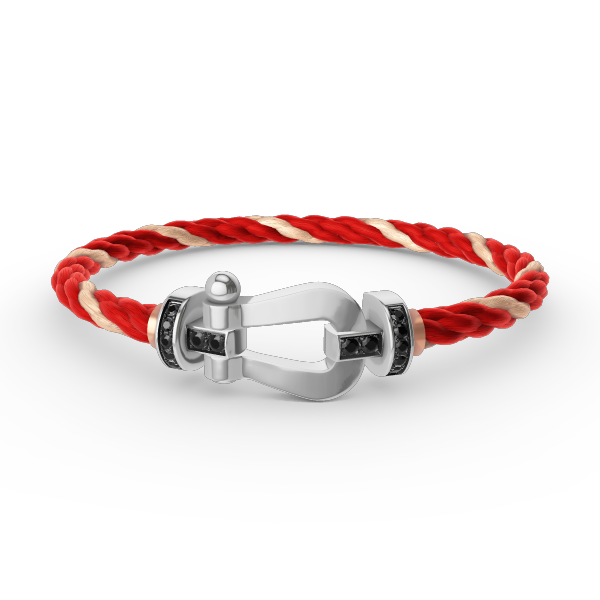 [Shinejoy]FORCE LARGE HORSESHOE BLACK DIAMOND BRACELET SILVER