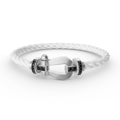 [Shinejoy]FORCE LARGE HORSESHOE BLACK DIAMOND BRACELET SILVER