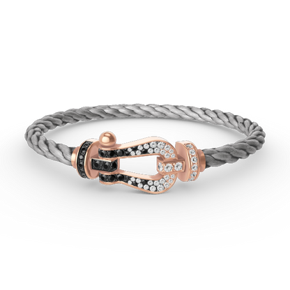 [Shinejoy]FORCE LARGE HORSESHOE BLACK WHITE DIAMOND BRACELET Shinejoy GOLD