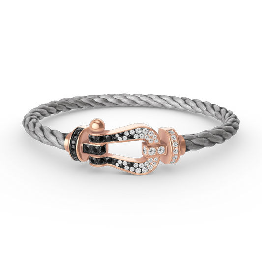 [Shinejoy]FORCE LARGE HORSESHOE BLACK WHITE DIAMOND BRACELET Shinejoy GOLD