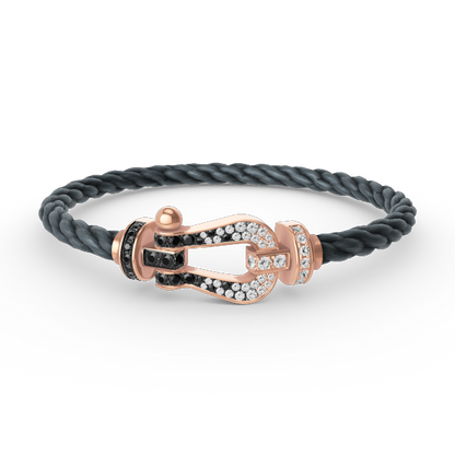 [Shinejoy]FORCE LARGE HORSESHOE BLACK WHITE DIAMOND BRACELET Shinejoy GOLD