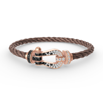 [Shinejoy]FORCE LARGE HORSESHOE BLACK WHITE DIAMOND BRACELET Shinejoy GOLD