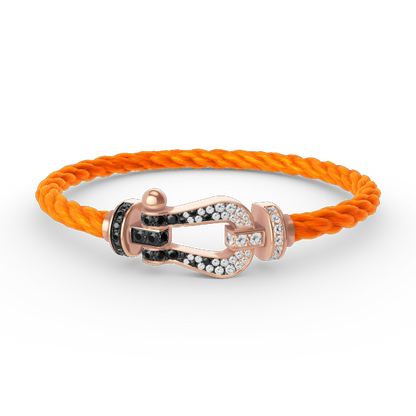 [Shinejoy]FORCE LARGE HORSESHOE BLACK WHITE DIAMOND BRACELET Shinejoy GOLD
