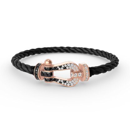 [Shinejoy]FORCE LARGE HORSESHOE BLACK WHITE DIAMOND BRACELET Shinejoy GOLD
