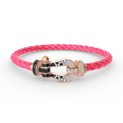 [Shinejoy]FORCE LARGE HORSESHOE BLACK WHITE DIAMOND BRACELET Shinejoy GOLD