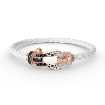 [Shinejoy]FORCE LARGE HORSESHOE BLACK WHITE DIAMOND BRACELET Shinejoy GOLD
