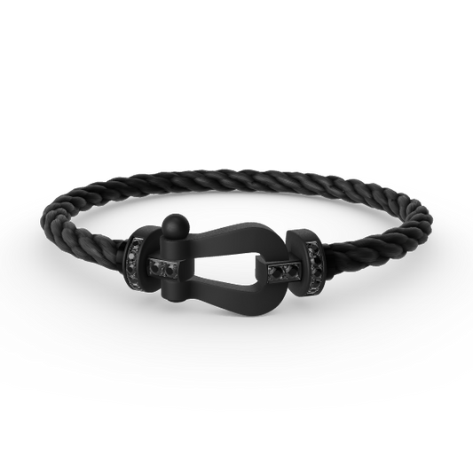 [Shinejoy]FORCE LARGE SERIES HORSESHOE BLACK SAMURAI BRACELET