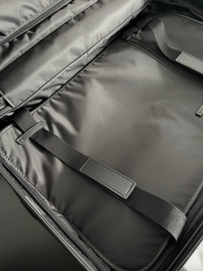 BOTTEGA VENETA 25S VALISE DE CABINE ODYSSEY MOTIF INTRECCIO 3D 55 CM EN CUIR DE VEAU NOIR