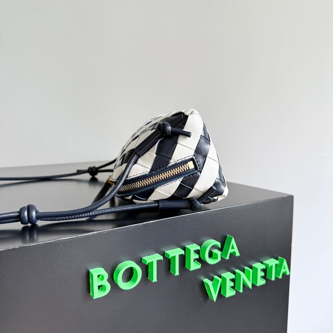 BOTTEGA VENETA 25S POCHETTE CONCERT 18 EN CUIR DE VEAU À MOTIF ZÈBRE AVEC ACCESSOIRES DORÉS