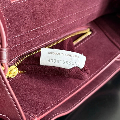 SAC BOTTEGA VENETA 25S MEDIUM CIAO CIAO 26 EN CUIR DE VEAU BOURGOGNE