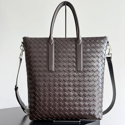 BOTTEGA VENETA 25S ANDIAMO GRAND INTRECCIATO 39 EN CUIR DE VEAU MARRON FONCÉ