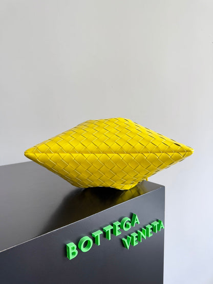 BOTTEGA VENETA 25S SAC ANTI-POUSSIÈRE MOYEN 32 EN CUIR DE VEAU JAUNE CITRON