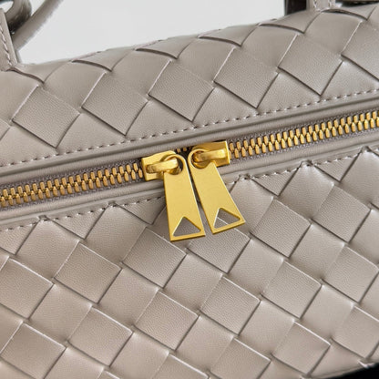 BOTTEGA VENETA 25S BANG BANG 22 EN CUIR DE VEAU INTRECCIATO GRIS CHAUD MÉTAL DORÉ